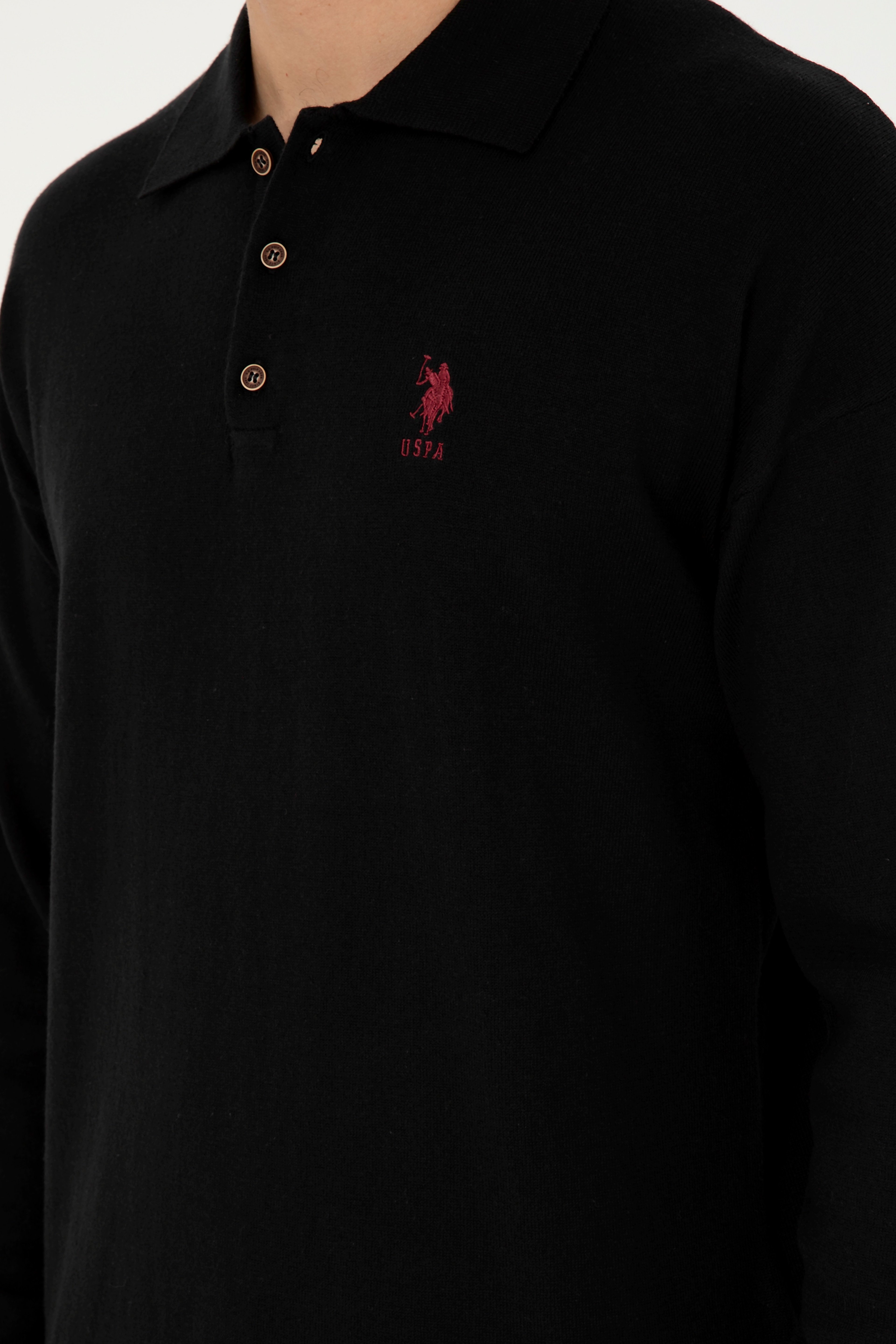 Erkek Siyah Basic Kazak - Image 7