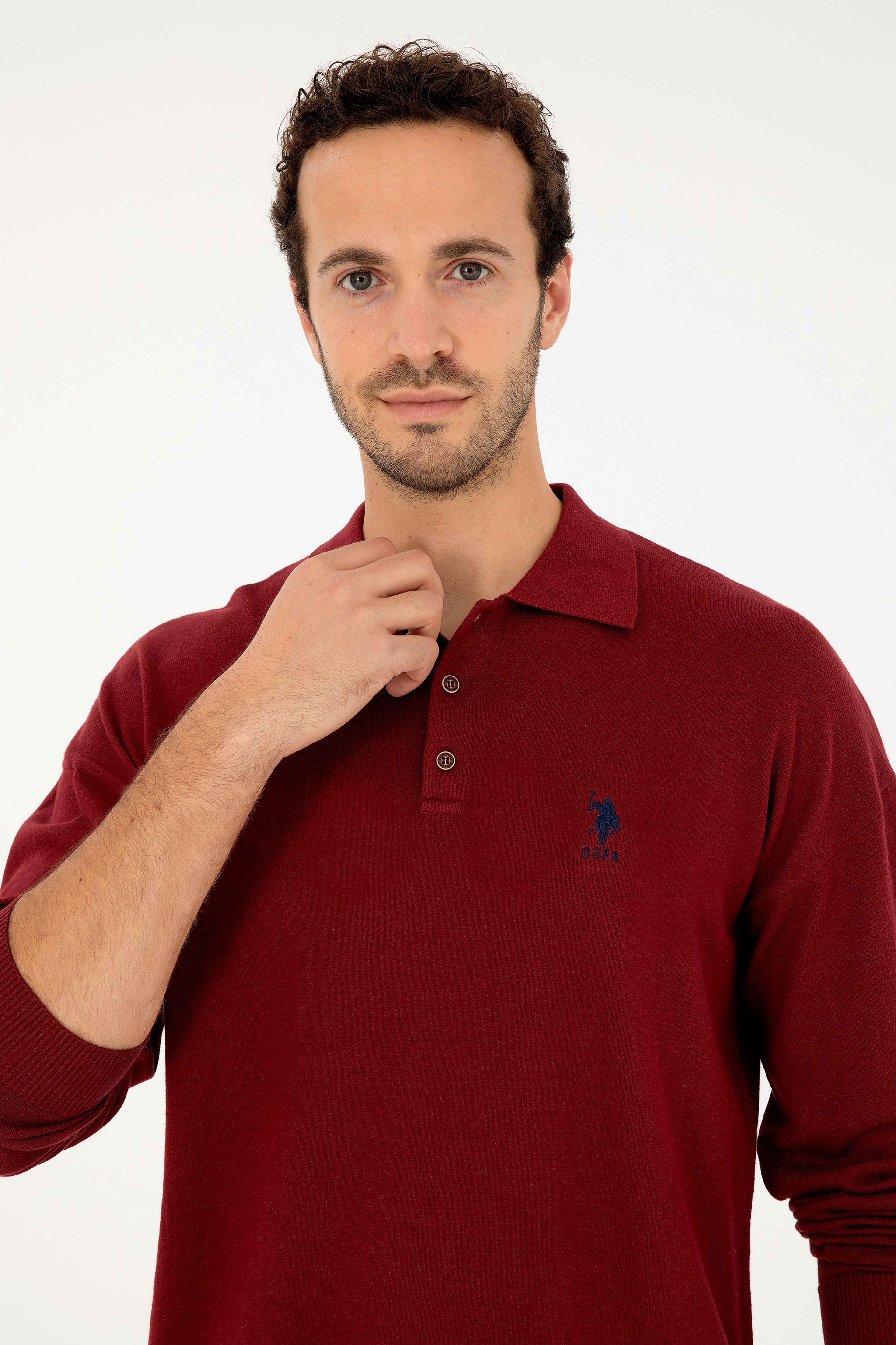 Erkek Bordo Basic Kazak - Image 2