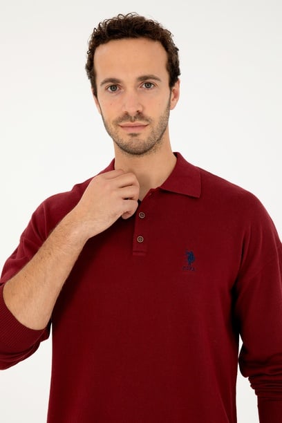 Erkek Bordo Basic Kazak