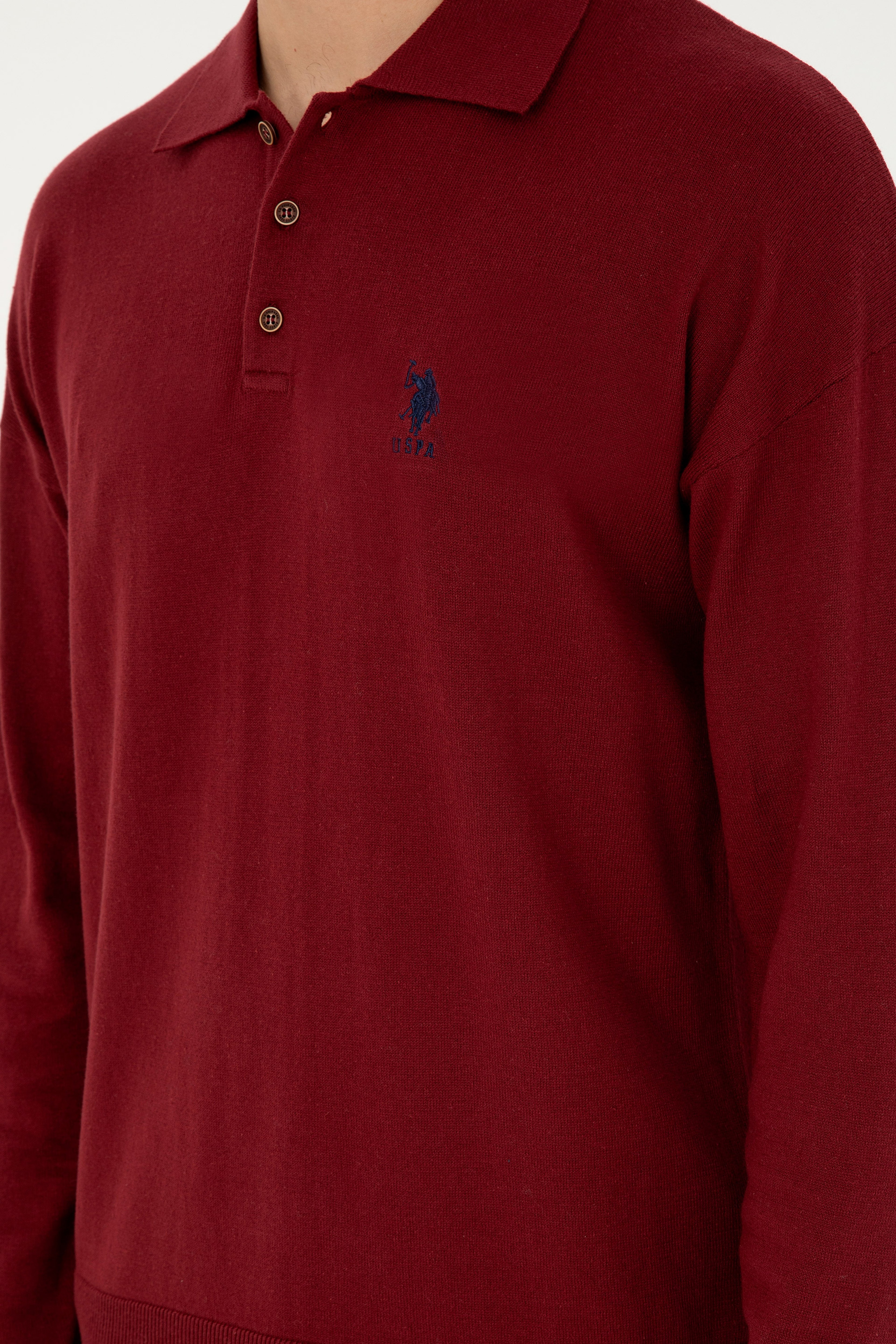 Erkek Bordo Basic Kazak - Image 7