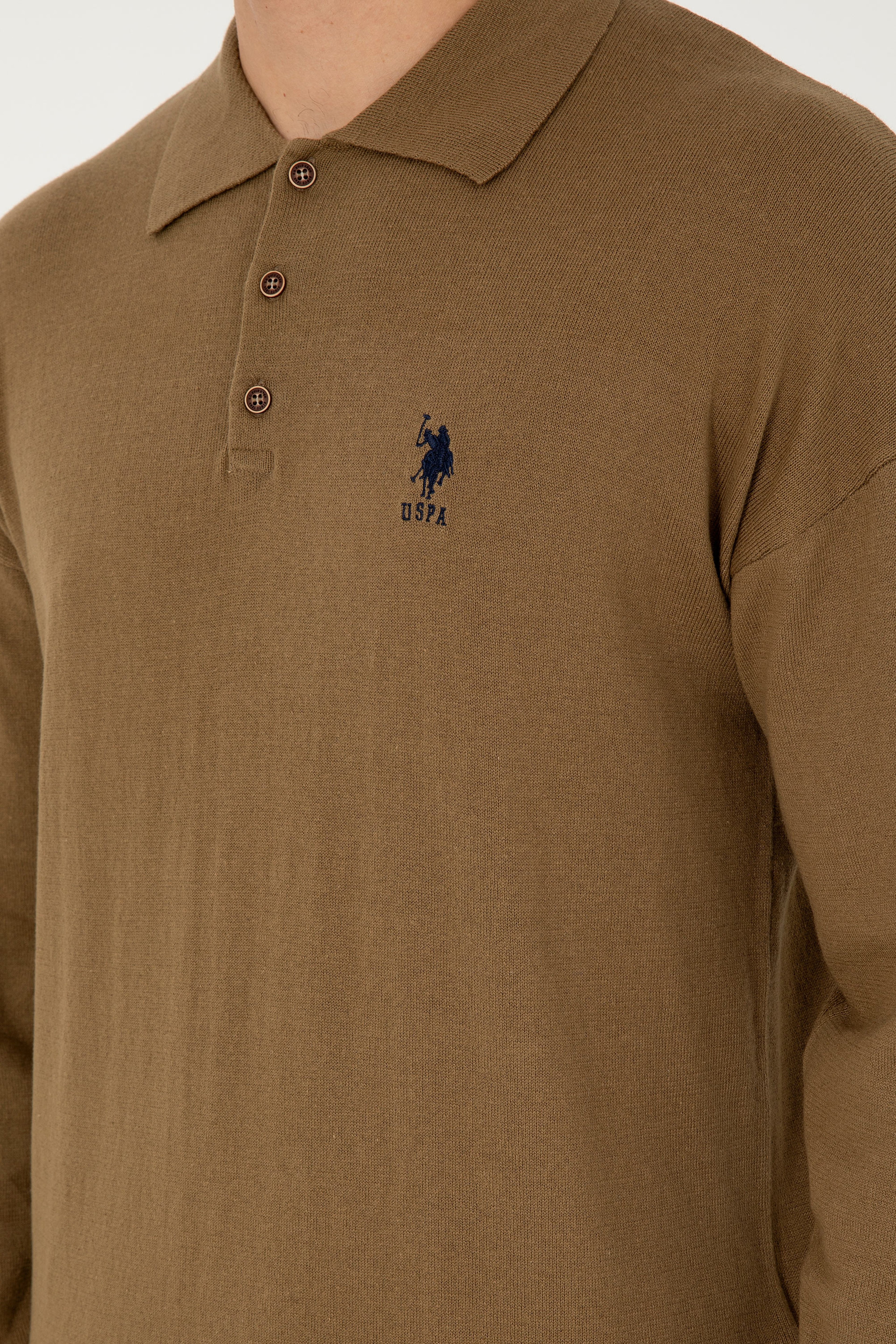 Erkek Haki Basic Kazak - Image 7
