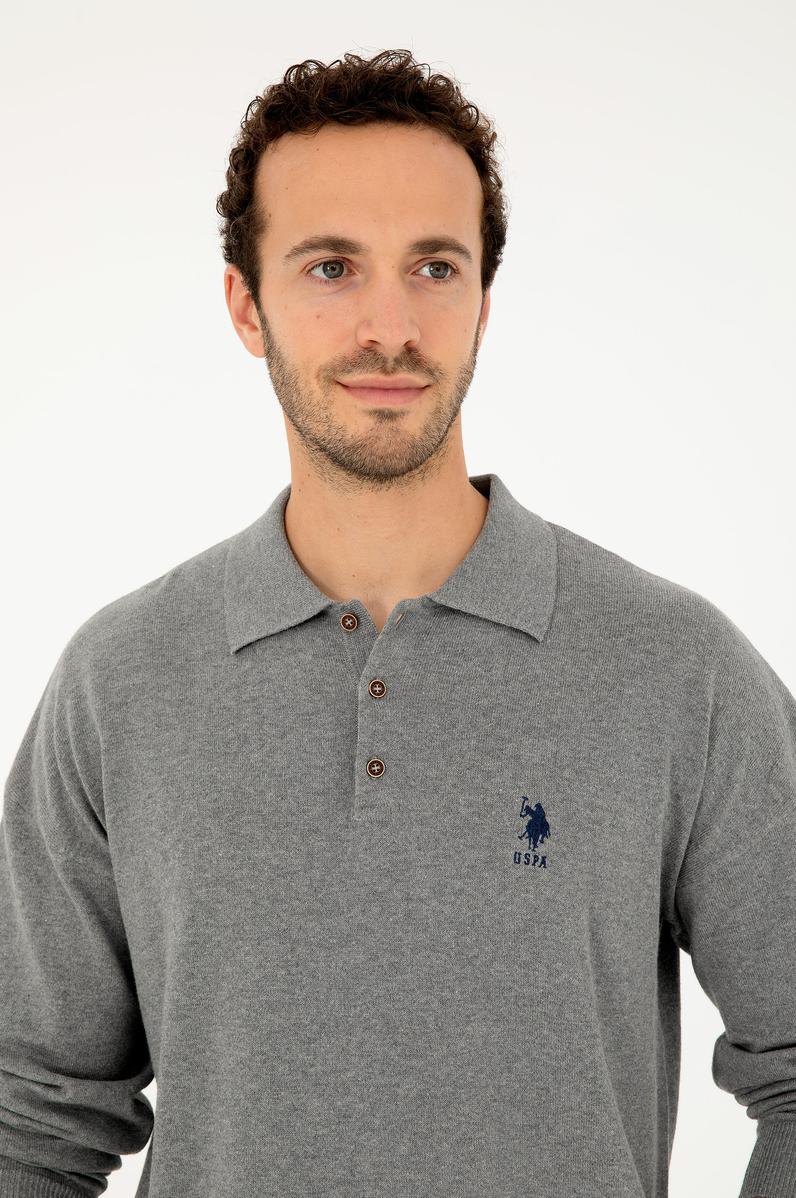 Erkek Gri Melanj Basic Kazak