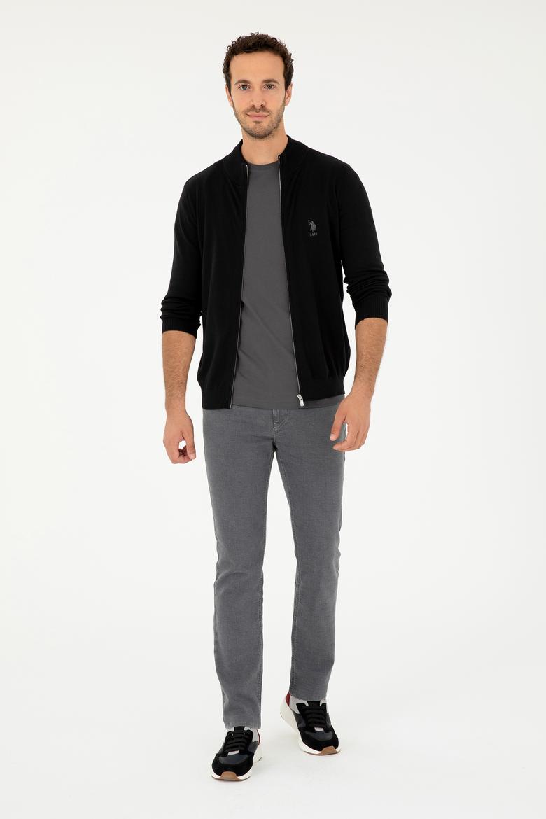 Erkek Siyah Basic Triko Hırka - 50293526041