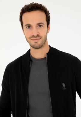 Erkek Siyah Basic Triko Hırka - 50293526041