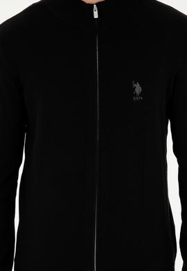 Erkek Siyah Basic Triko Hırka - 50293526041