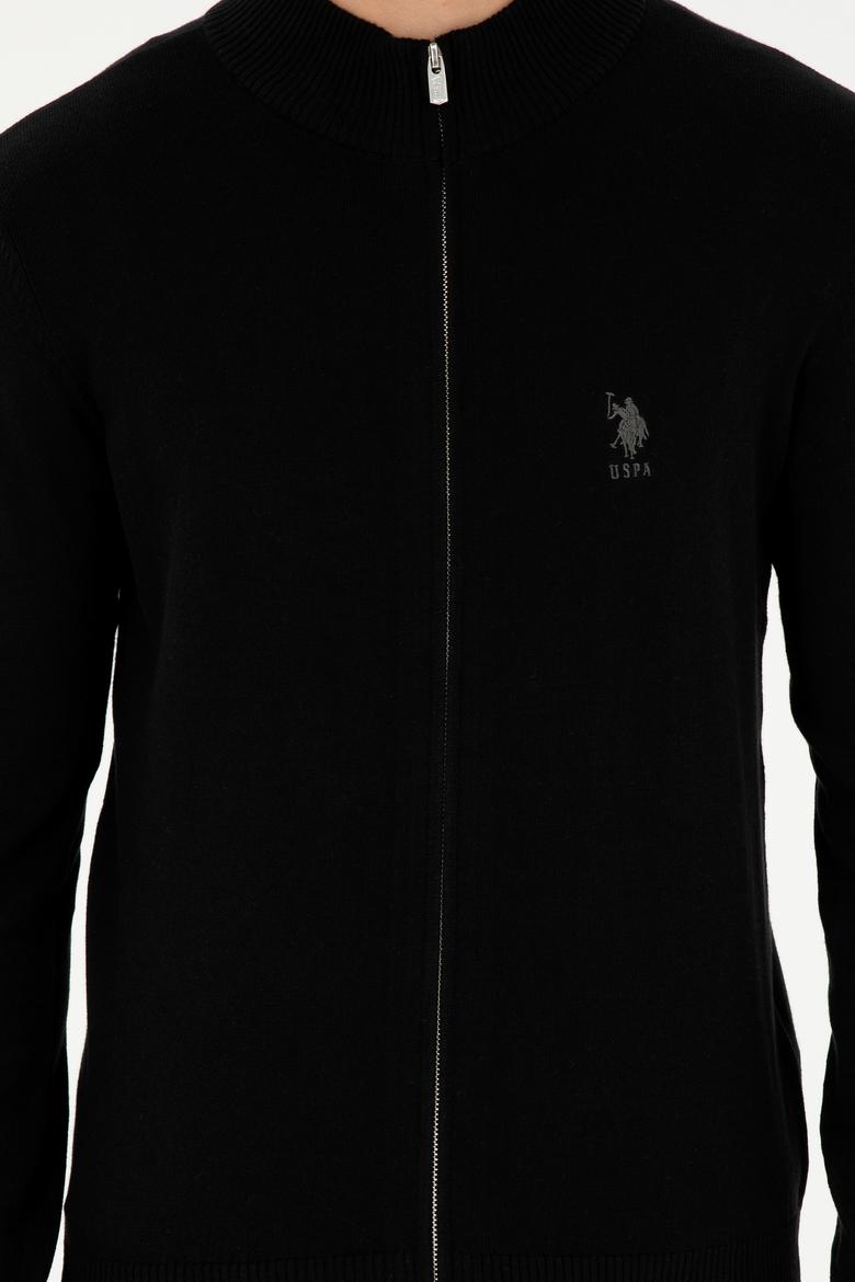 Erkek Siyah Basic Triko Hırka - 50293526041