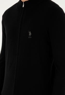 Erkek Siyah Basic Triko Hırka - 50293526041