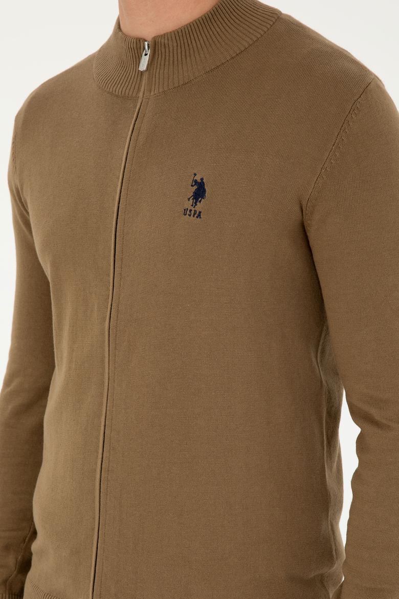 Erkek Haki Basic Triko Hırka - 50293526051