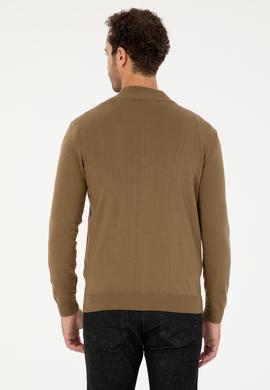 Erkek Haki Basic Triko Hırka - 50293526051