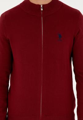 Erkek Bordo Basic Triko Hırka - 50293526074