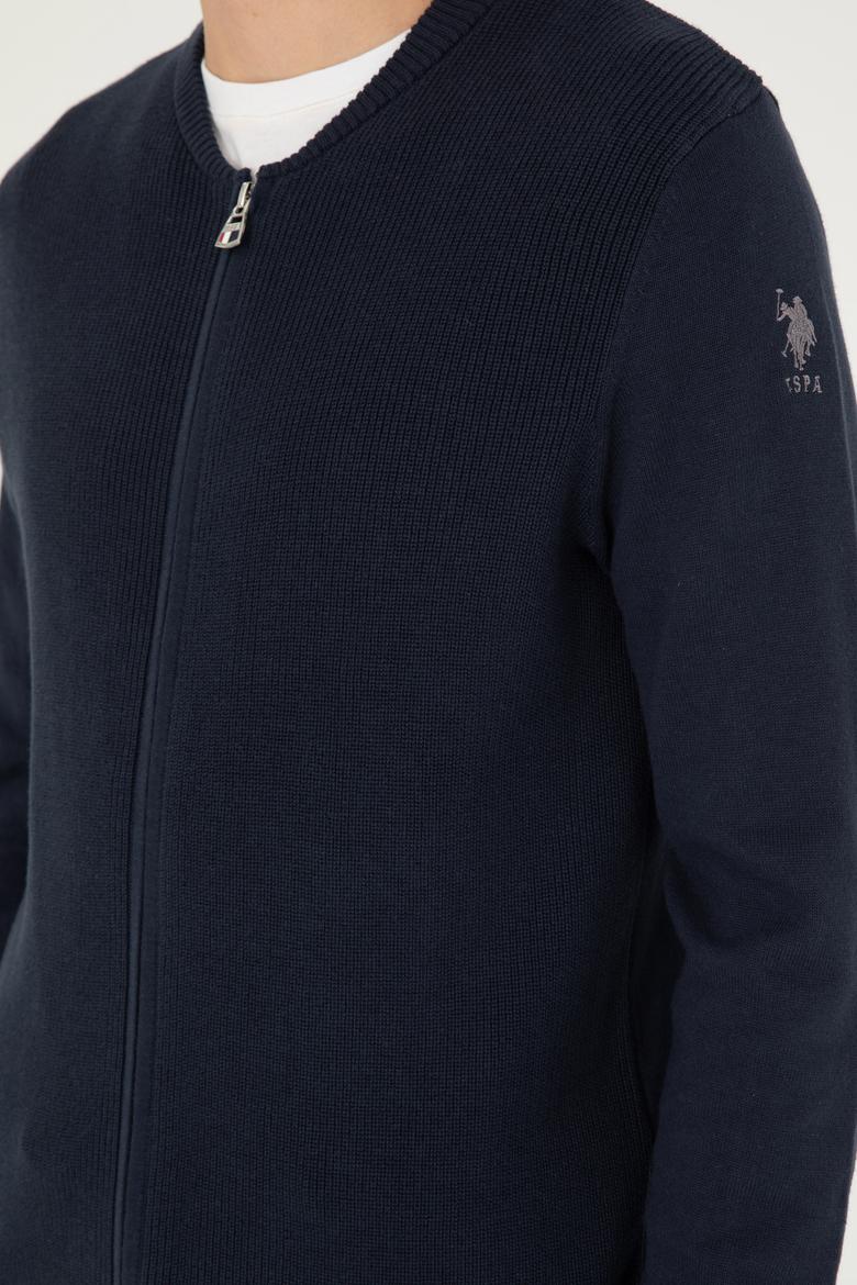 Erkek Lacivert Basic Triko Hırka - 50293528009