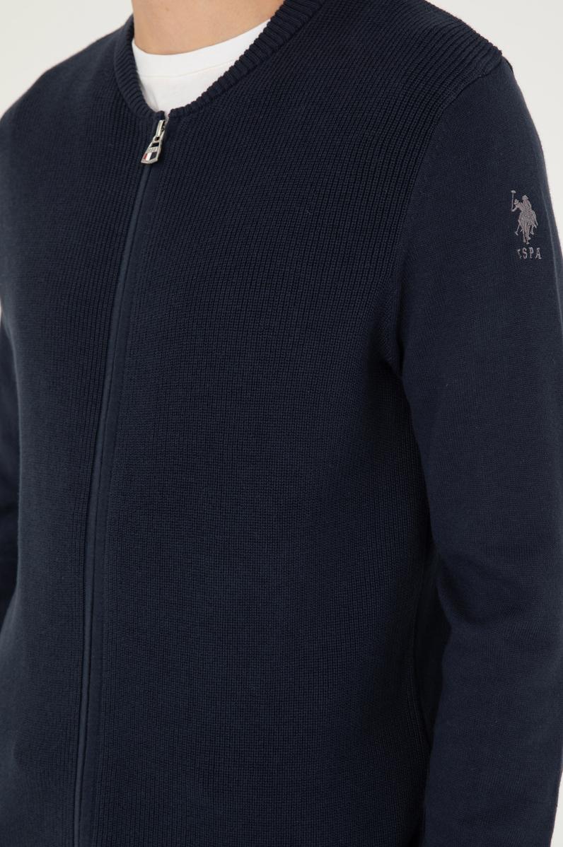 Erkek Lacivert Basic Triko Hırka