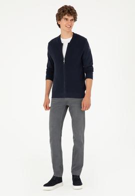 Erkek Lacivert Basic Triko Hırka - 50293528009