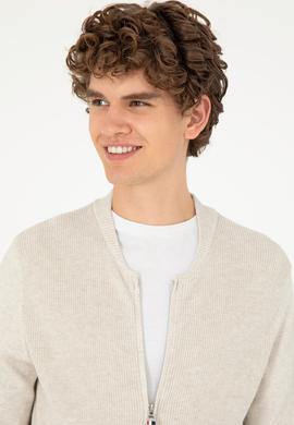 Erkek Taş Melanj Basic Triko Hırka - 50293528016