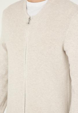 Erkek Taş Melanj Basic Triko Hırka - 50293528016