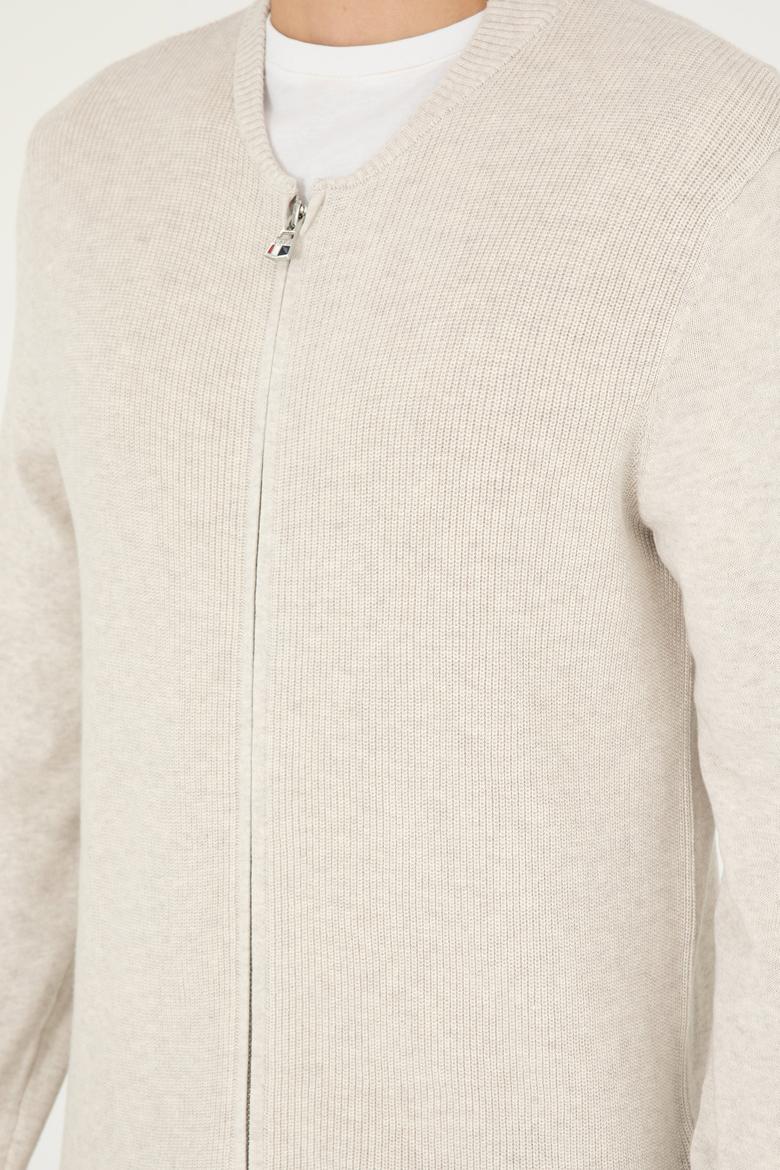 Erkek Taş Melanj Basic Triko Hırka - 50293528016