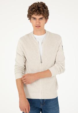 Erkek Taş Melanj Basic Triko Hırka - 50293528016