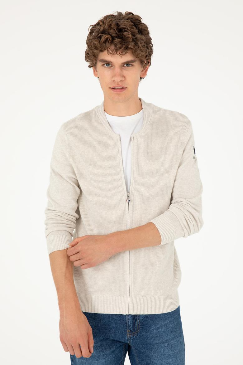 Erkek Taş Melanj Basic Triko Hırka - 50293528016