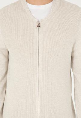 Erkek Taş Melanj Basic Triko Hırka - 50293528016