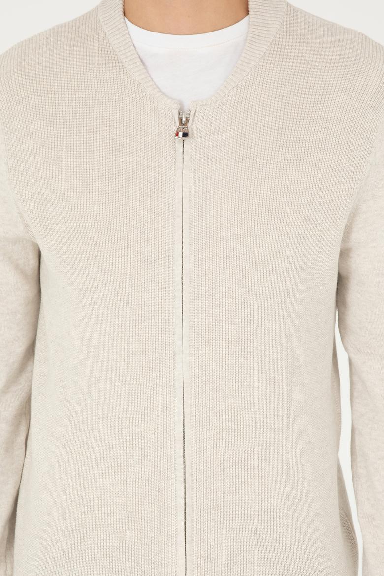 Erkek Taş Melanj Basic Triko Hırka - 50293528016