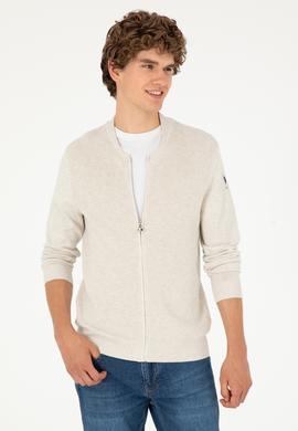 Erkek Taş Melanj Basic Triko Hırka - 50293528016