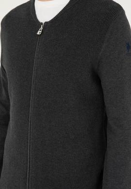 Erkek Antrasit Melanj Basic Triko Hırka - 50293528036