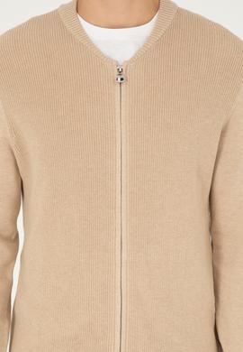 Erkek Kum Melanj Basic Triko Hırka - 50293528045