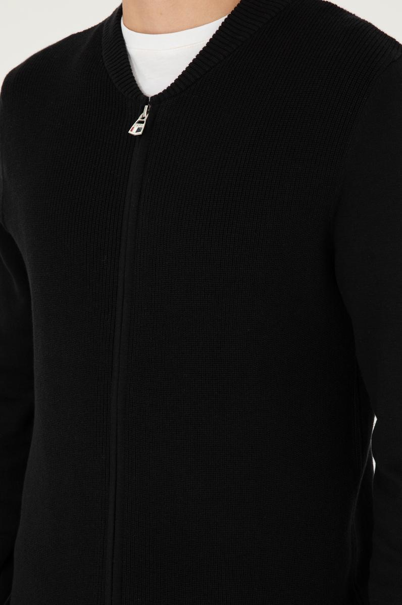 Erkek Siyah Basic Triko Hırka