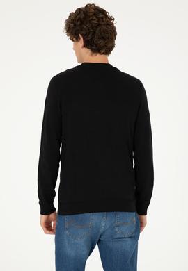 Erkek Siyah Basic Triko Hırka - 50293528063