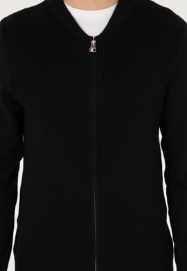 Erkek Siyah Basic Triko Hırka - 50293528063