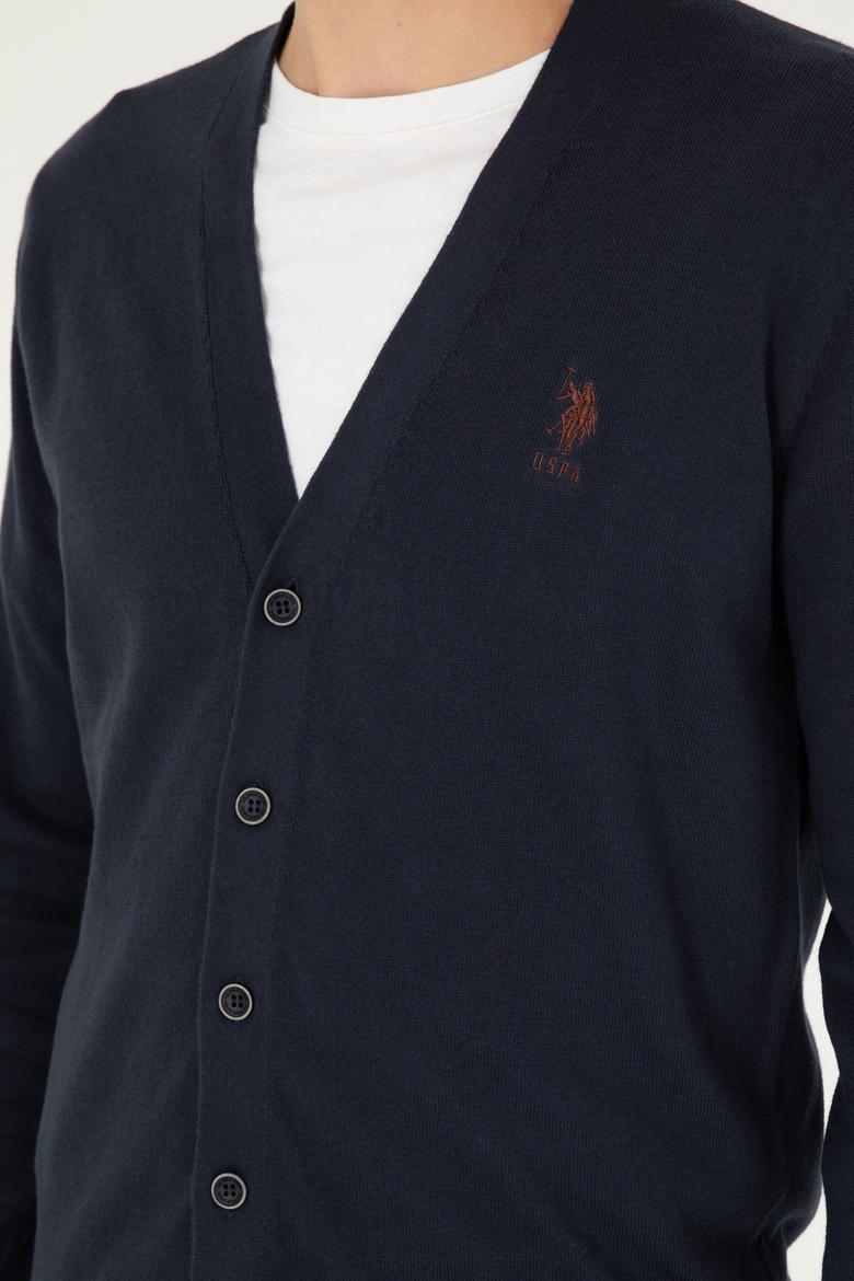 Erkek Lacivert Basic Triko Hırka - 50293531006