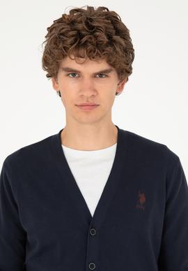 Erkek Lacivert Basic Triko Hırka - 50293531006