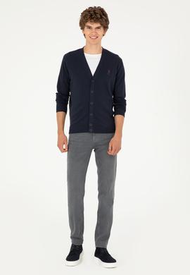 Erkek Lacivert Basic Triko Hırka - 50293531006