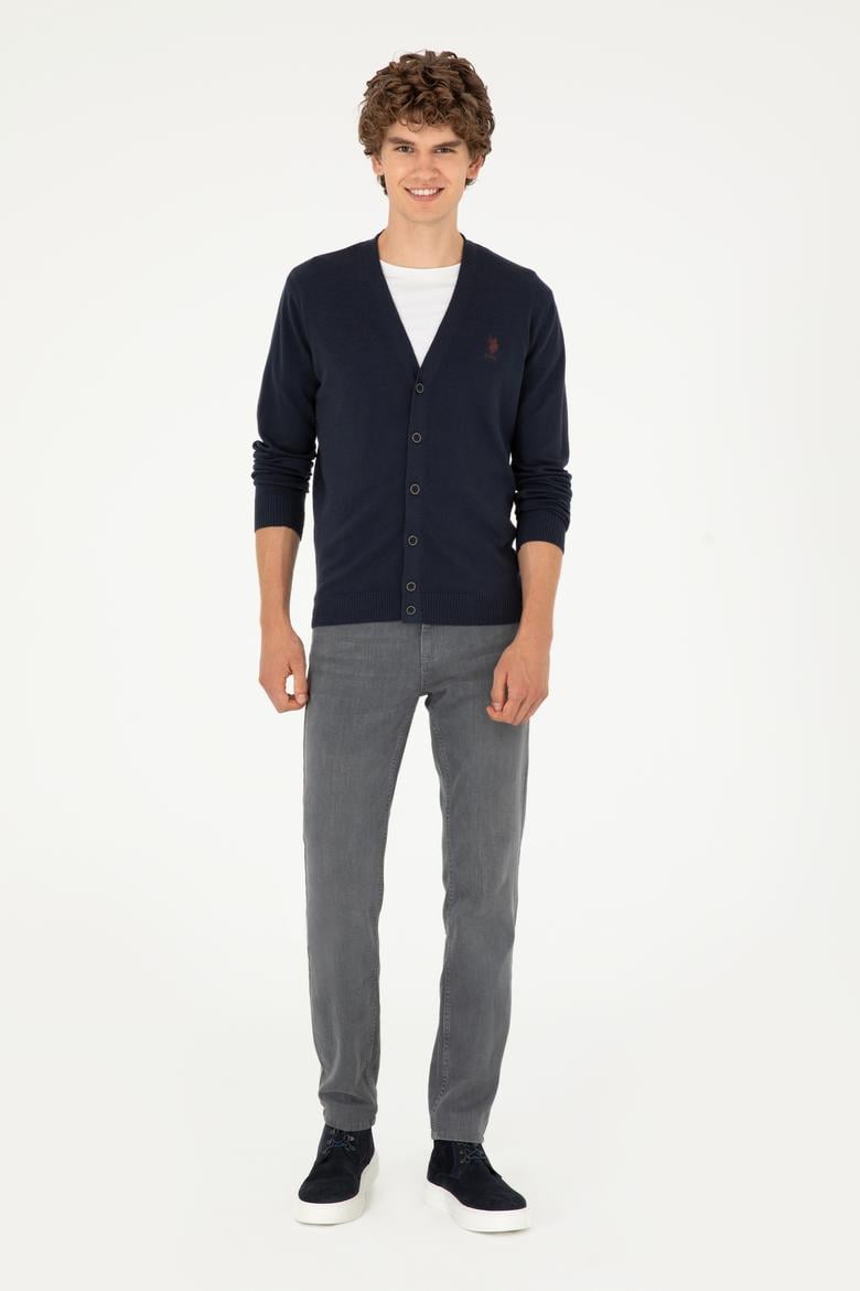 Erkek Lacivert Basic Triko Hırka - 50293531006