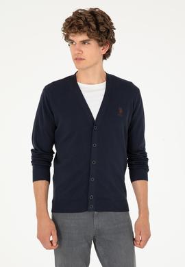 Erkek Lacivert Basic Triko Hırka - 50293531006