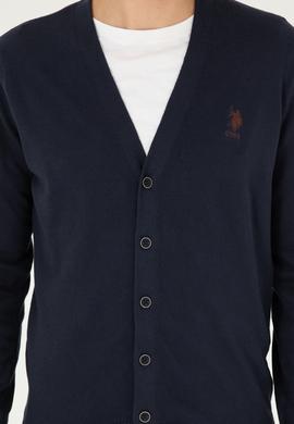 Erkek Lacivert Basic Triko Hırka - 50293531006