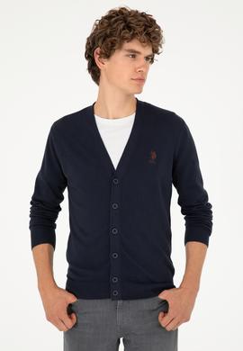 Erkek Lacivert Basic Triko Hırka - 50293531006