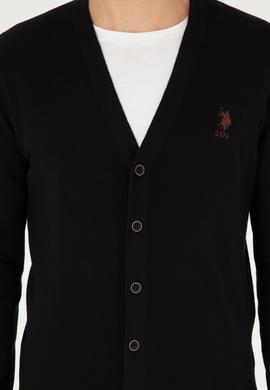 Erkek Siyah Basic Triko Hırka - 50293531023