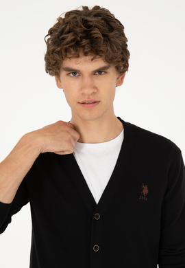 Erkek Siyah Basic Triko Hırka - 50293531023