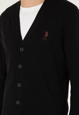 Erkek Siyah Basic Triko Hırka - 50293531023