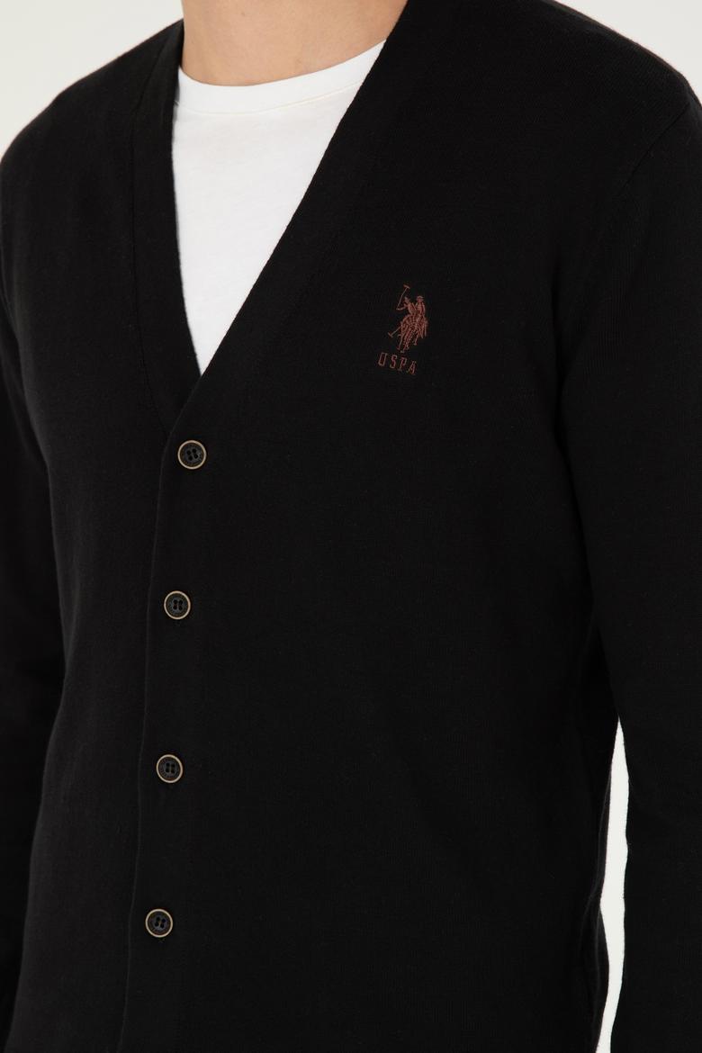 Erkek Siyah Basic Triko Hırka - 50293531023