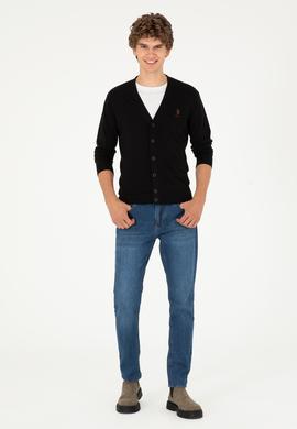 Erkek Siyah Basic Triko Hırka - 50293531023