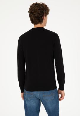 Erkek Siyah Basic Triko Hırka - 50293531023