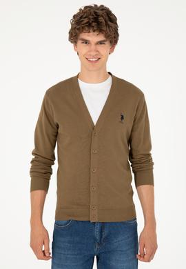 Erkek Haki Basic Triko Hırka - 50293531054