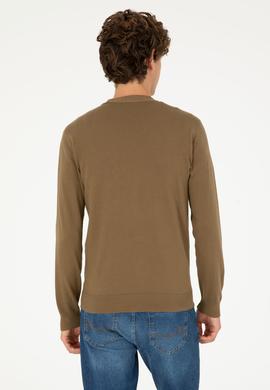 Erkek Haki Basic Triko Hırka - 50293531054