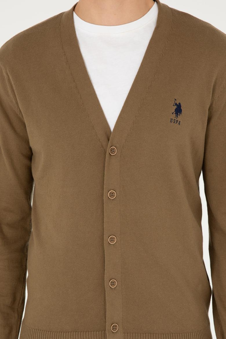 Erkek Haki Basic Triko Hırka - 50293531054