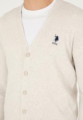 Erkek Taş Melanj Basic Triko Hırka - 50293531059