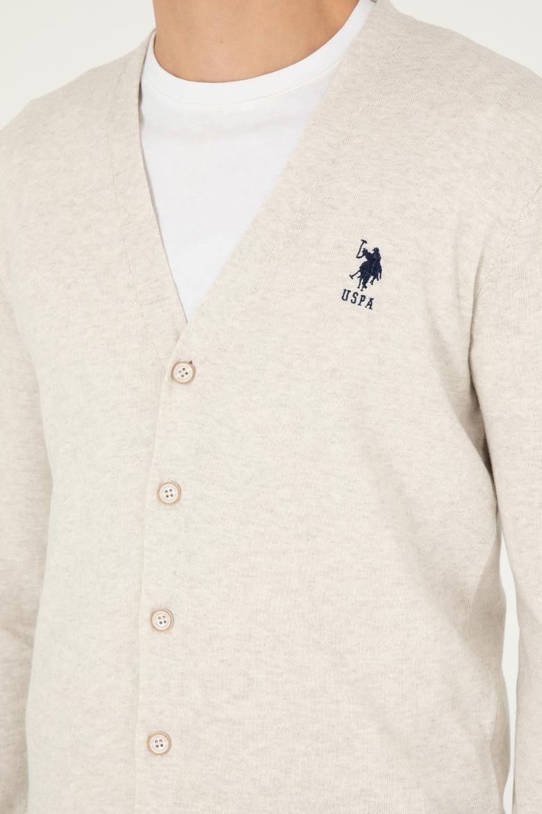 Erkek Taş Melanj Basic Triko Hırka - 50293531059