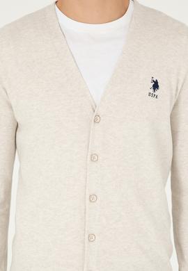 Erkek Taş Melanj Basic Triko Hırka - 50293531059