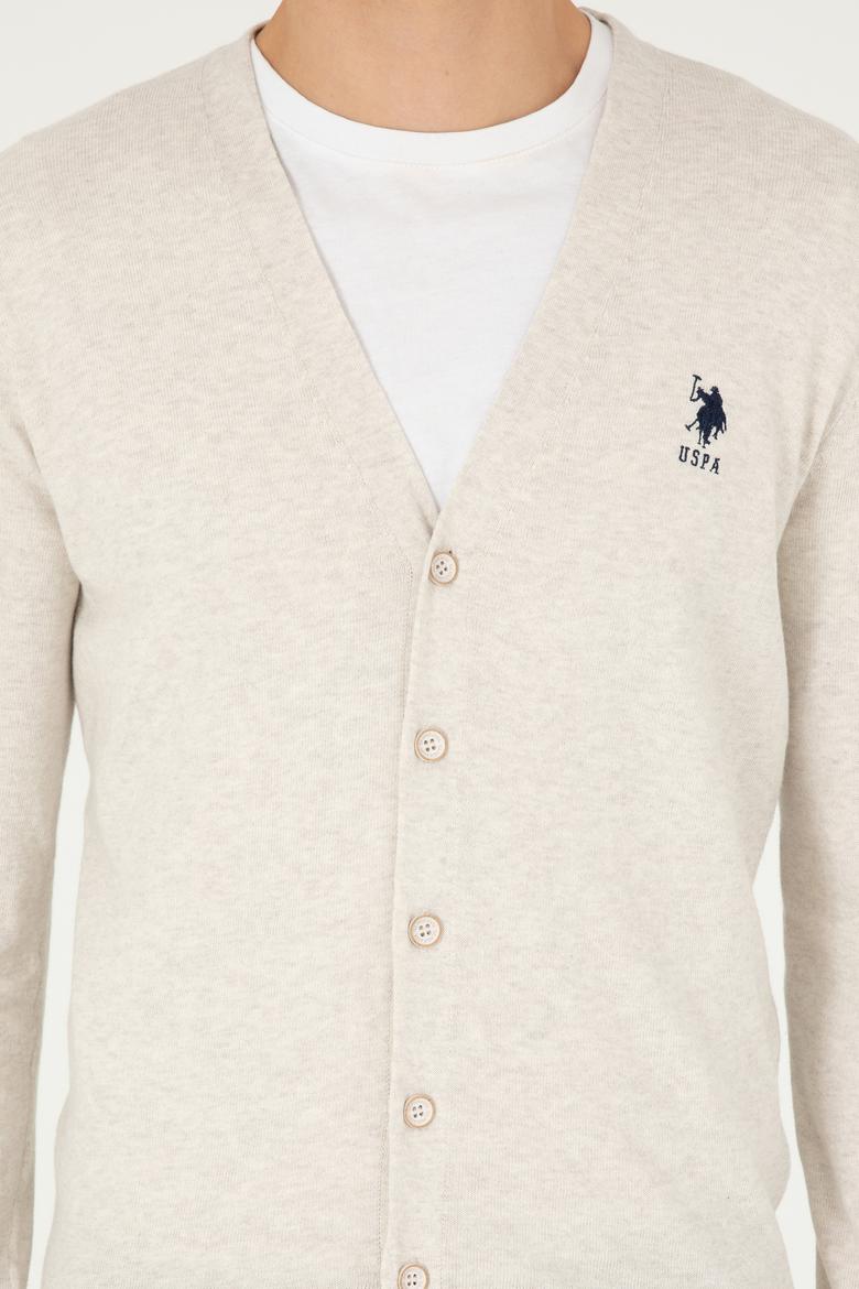 Erkek Taş Melanj Basic Triko Hırka - 50293531059